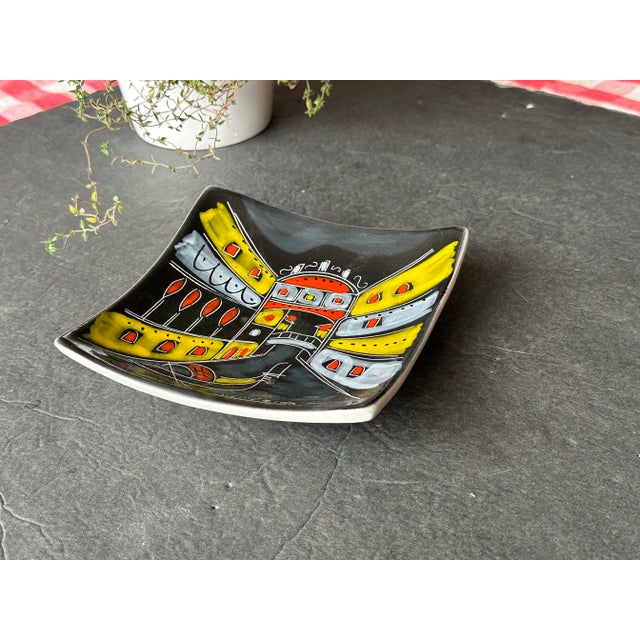 1950s Modern Italian Pottery Ashtray or Wall Plate For Sale - Image 5 of 12