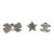 Chanel Brand New Silver CC Star Bow Crystal 3 Pins - 3 Pieces For Sale