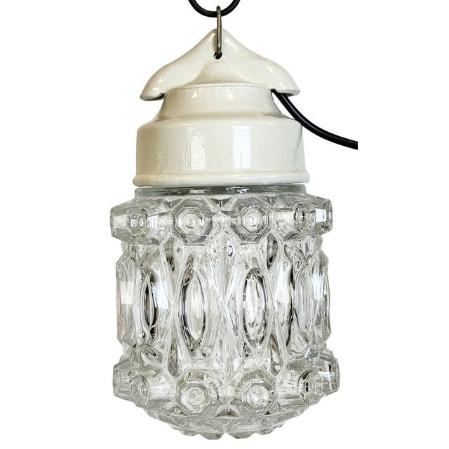 Vintage White Porcelain Pendant Light, 1970s For Sale - Image 15 of 15