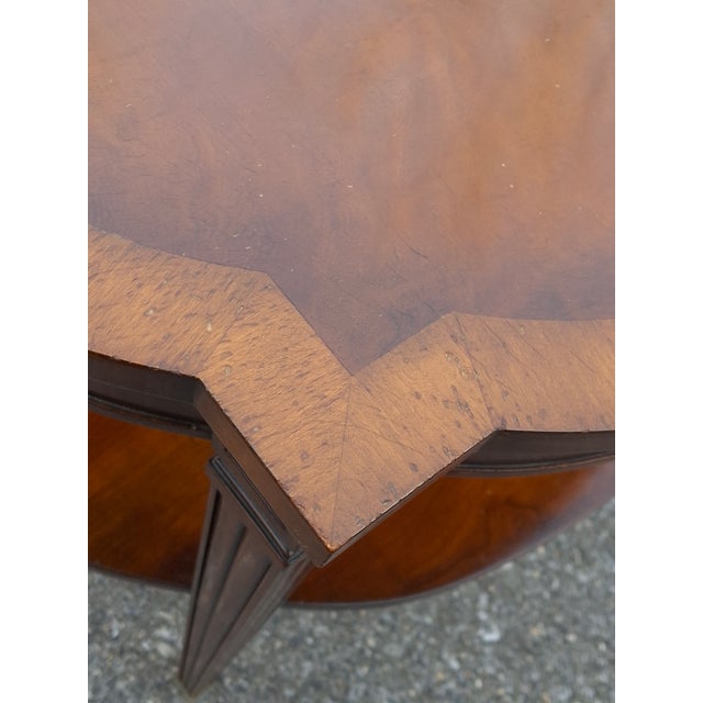 Brown Late 20th Century Regency Style Banded Mahogany Two-Tier Side Table For Sale - Image 8 of 10