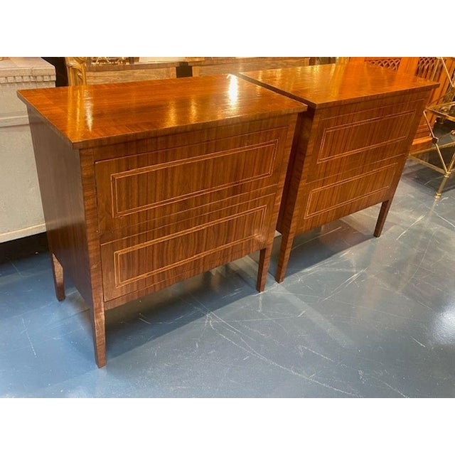 Pair of Italian Walnut Inlaid Side Tables For Sale In Dallas - Image 6 of 8