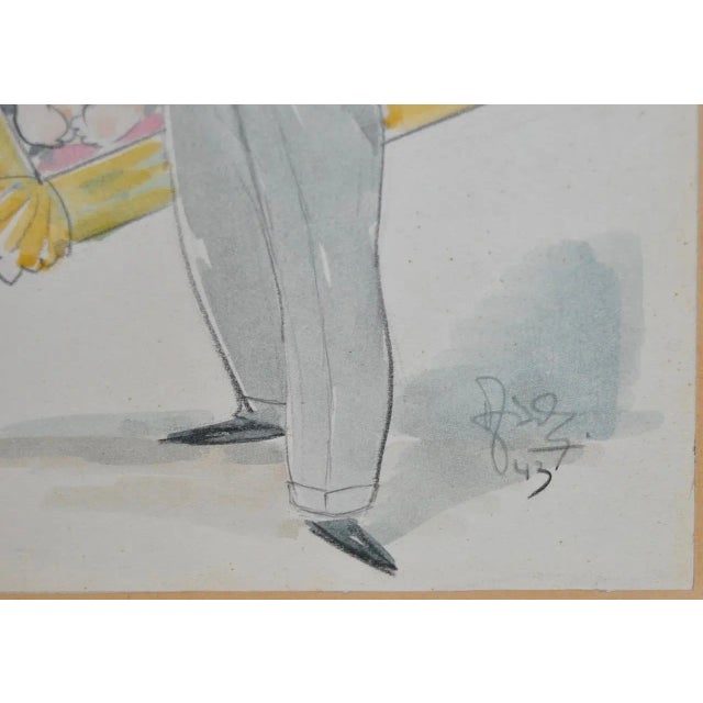 Humorous Original Cartoon Illustration c.1940s For Sale - Image 4 of 4
