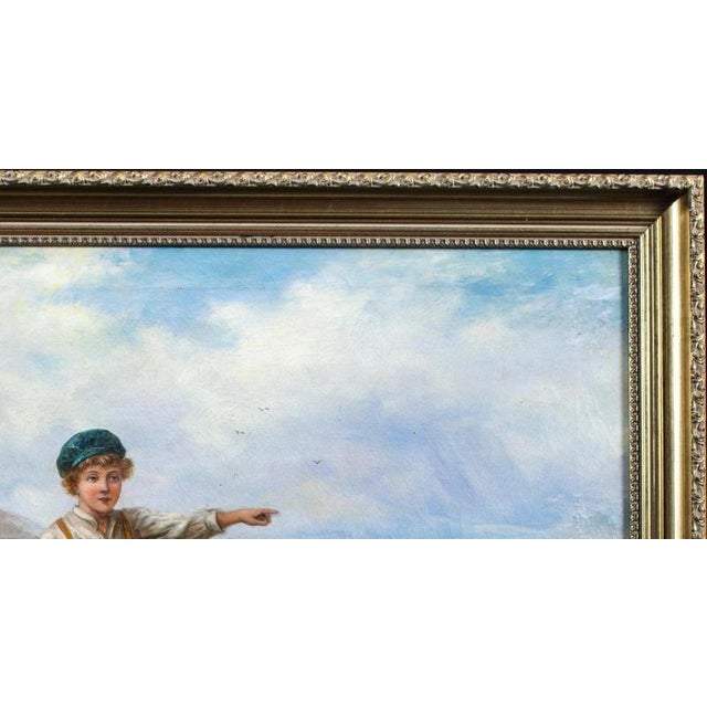 George Turner, Waiting for Papa, A Seaside Idyll, 19th Century, Oil Painting For Sale - Image 6 of 14