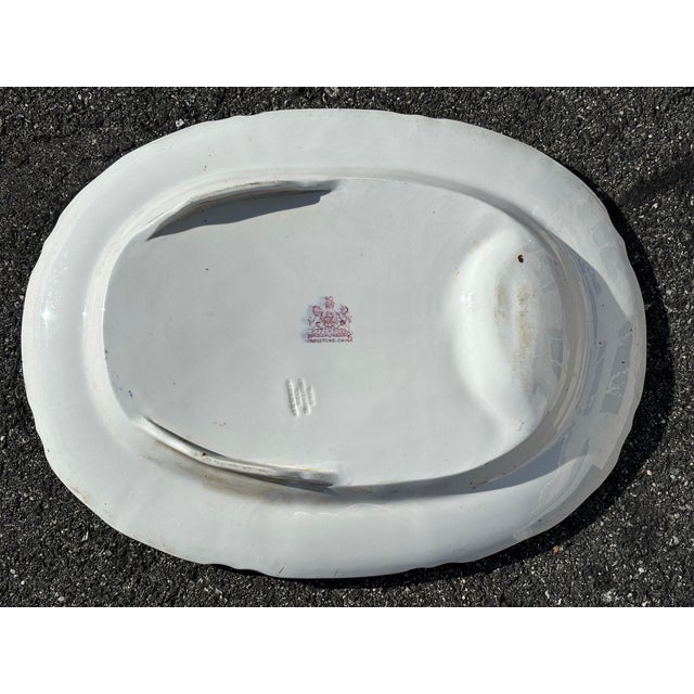 Royal Blue Large 19th C. English Ironstone Centerpiece / Presentation Platter - Exceptional Color and Detailing For Sale - Image 8 of 10