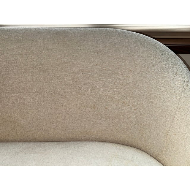 Textile Mid 20th Century Sofa - Style of Theo Ruth Model 115 White Boucle For Sale - Image 7 of 8