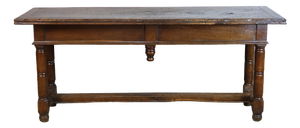 Oak Console Table with Walnut Top