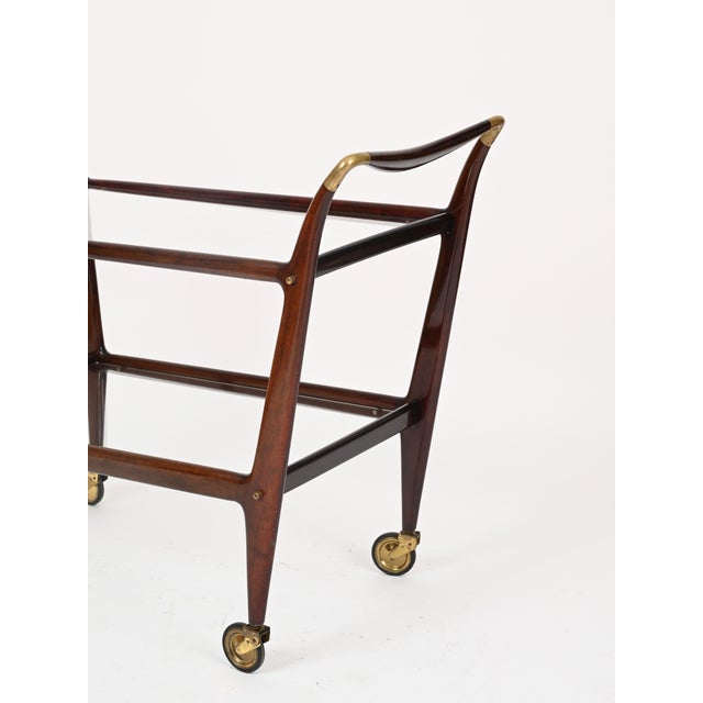 Large Wood and Brass Mod. 58 Bar Cart, Italy, 1952 For Sale - Image 13 of 18