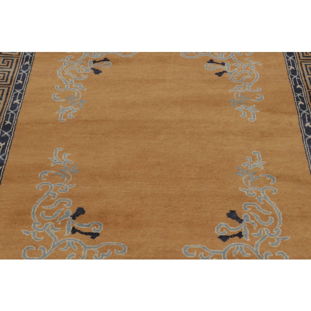 2010s Rug & Kilim’s Chinese Art Deco Inspired Rug, Brown With Greek Key Border For Sale - Image 5 of 8