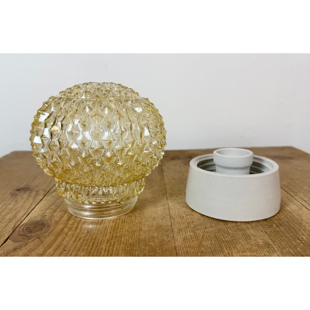 Vintage White Porcelain Ceiling Light, 1970s For Sale - Image 6 of 14