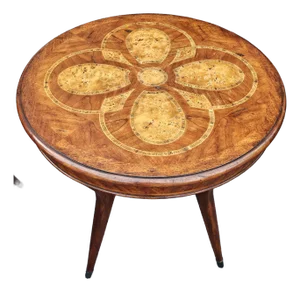 Theodore Alexander Mixed Fruitwoods Marquetry Center Table / Side Table