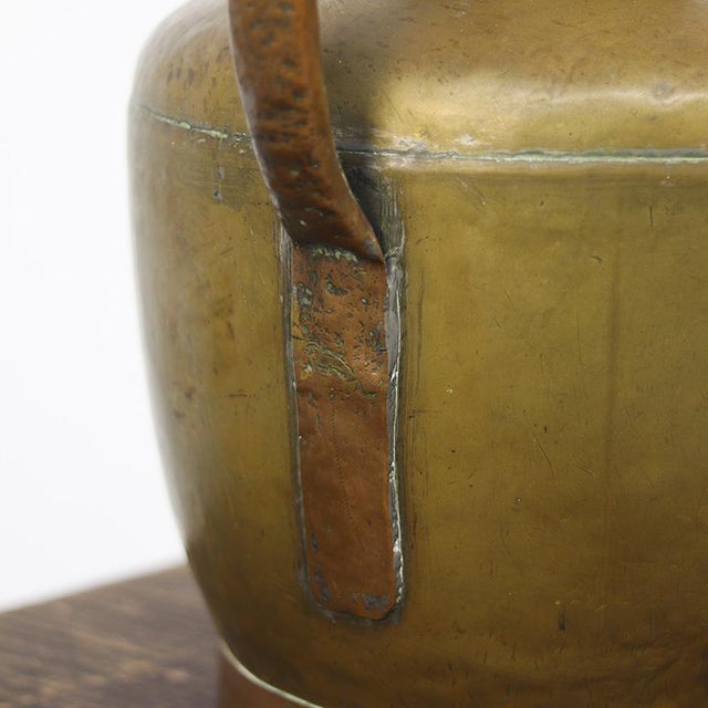Large Rustic Farmhouse French Brass Canne à Lait or Milk Jug For Sale - Image 11 of 12