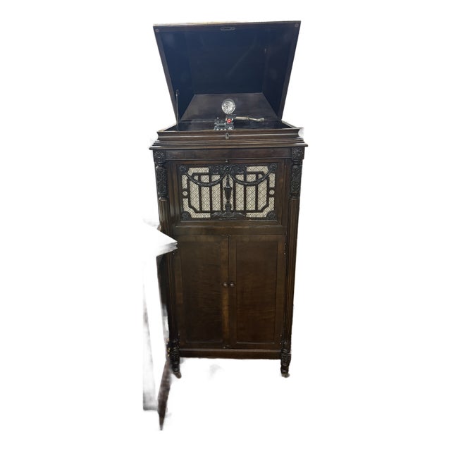 1919 Silvertone Oak Floor Phonograph Cabinet – Beautifully Restored Antique For Sale