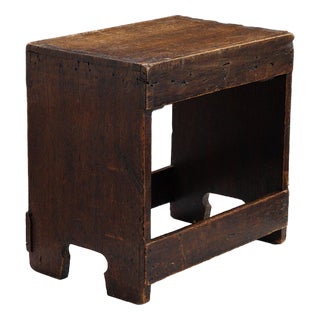 Dutch Wooden Stool, 1930s For Sale