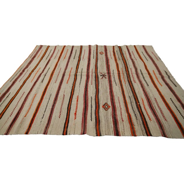 Vintage Turkish Kilim Rug-6′3″ × 8′4″ For Sale - Image 4 of 7