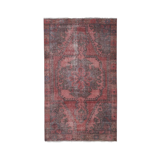 Faded Red Turkish Oushak Rug 4'1'' X 6'7'' For Sale - Image 13 of 13
