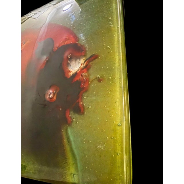 Beautiful 11 x 11 Heavy solid blown Ladybug glass plaque Italian art signed Excellent condition This product is a...