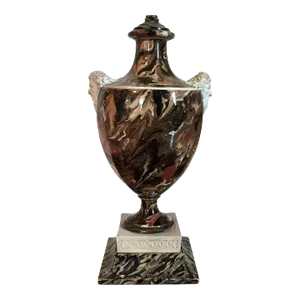18th Century Wedgwood & Bentley Creamware Agateware Urn With Bacchus Head Handles Table Lamp