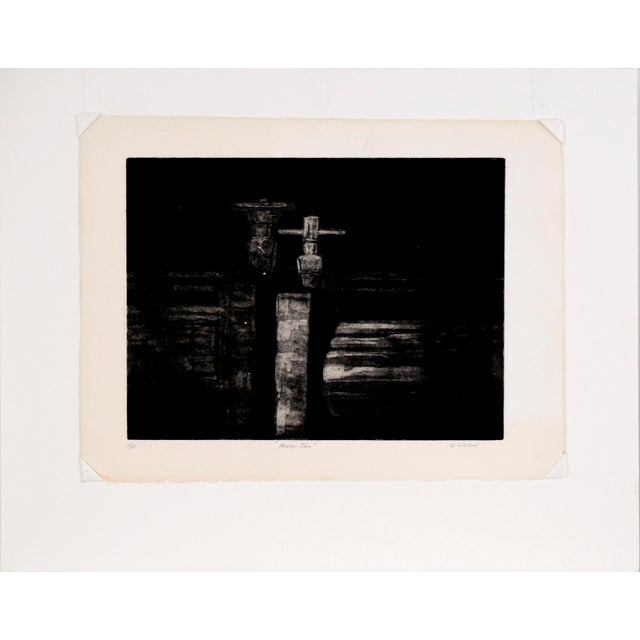 Abstract "Press Two" - Artist's Proof Etching in Ink on Paper by Doris Warner For Sale - Image 3 of 5