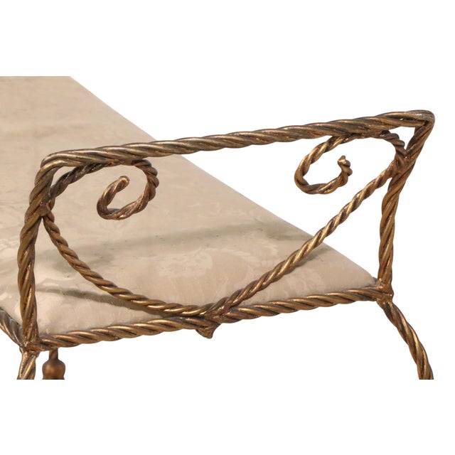 Gold Finish Metal Tassel Bench Made in Italy C 1950/60's For Sale - Image 15 of 17