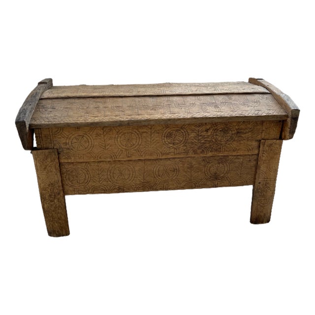 Arts & Crafts Wood Trunk, 1900s For Sale