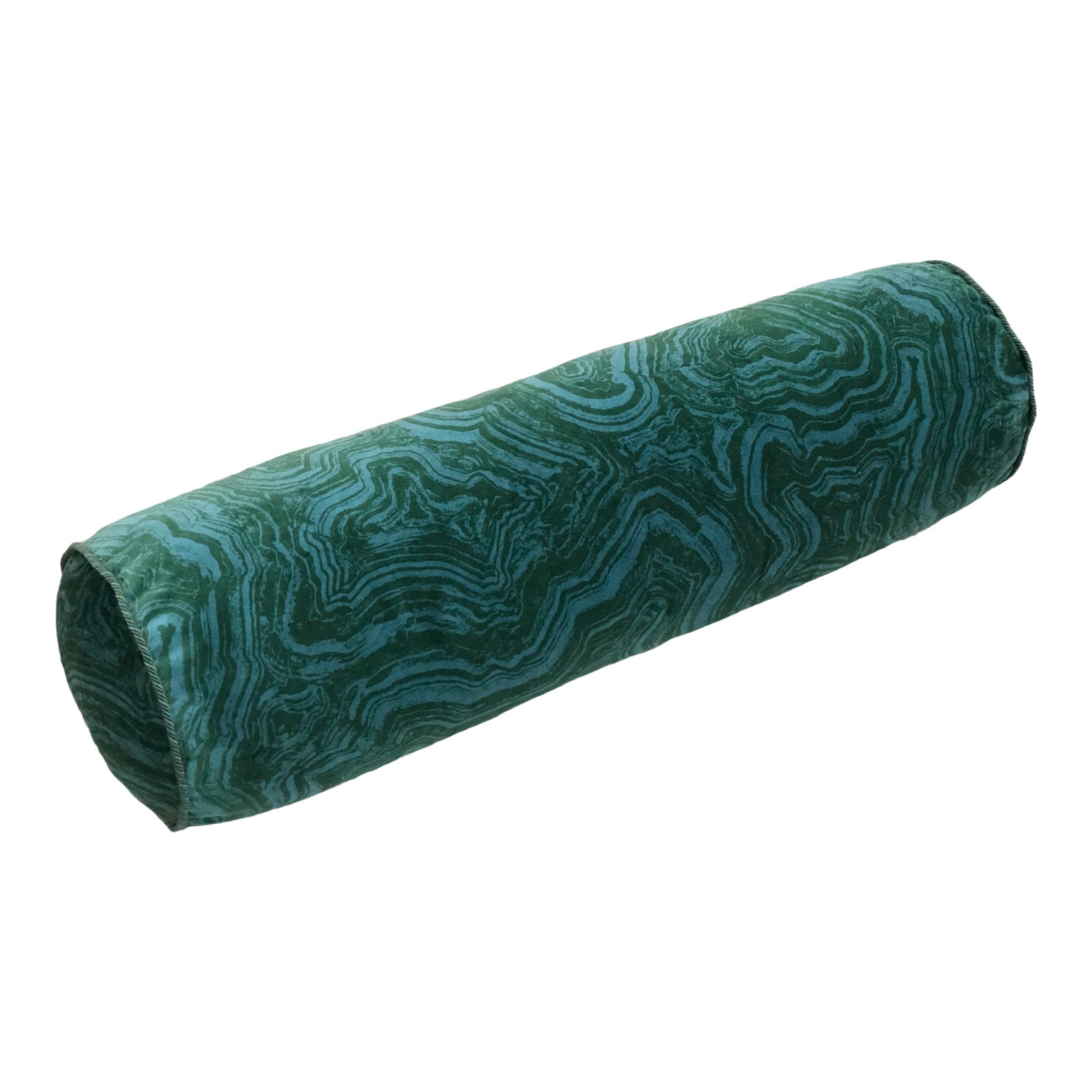 Malachite Velvet Bolster Pillow Chairish