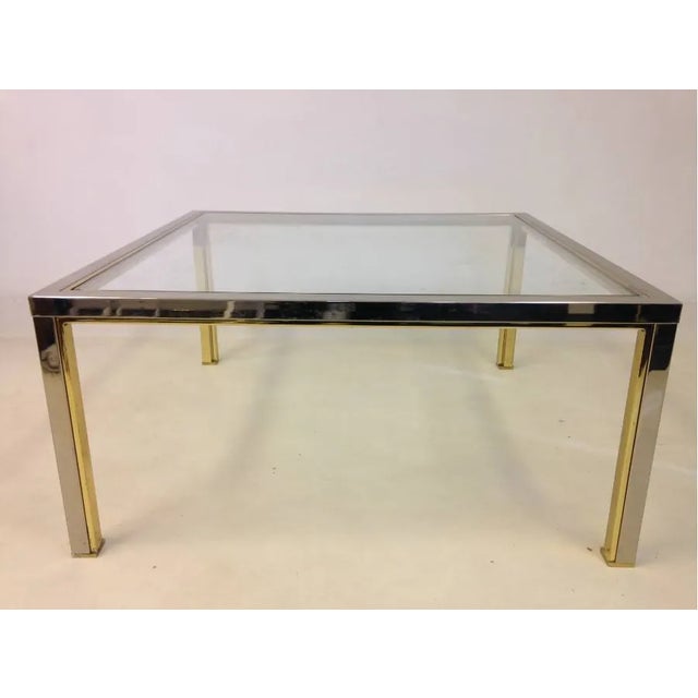 This vintage coffee table was designed and manufactured in France, during the 1970s. The frame is made from chrome and...