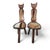 Brutalist cow hide cat tripod chairs / labeled made in Spain foldable backrest 1960s 80 x 40 x 40 cm
