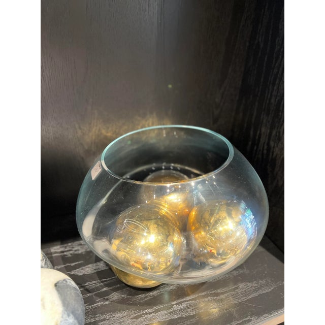 Gravity 3 Balls Dish - Clear/Gold For Sale - Image 4 of 4