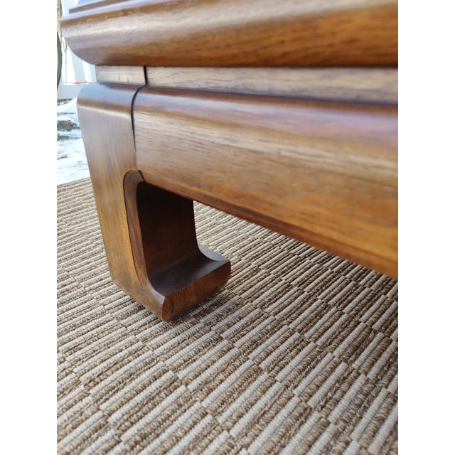 Thomasville Mid Century Burl Wood Cocktail Coffee Table Ming Style MCM