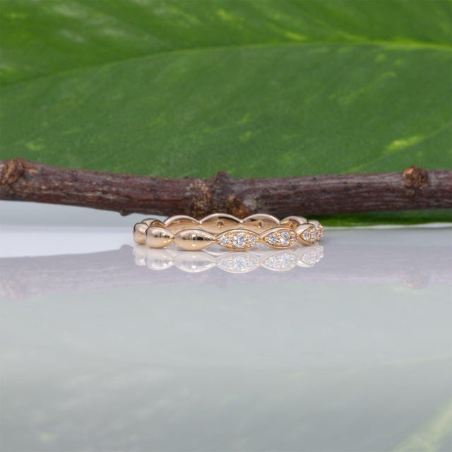 Metal Earth-Mined Diamonds Band in Solid 14k Gold – Fine Jewelry, Gift for Her, Size 6.75 For Sale - Image 7 of 9