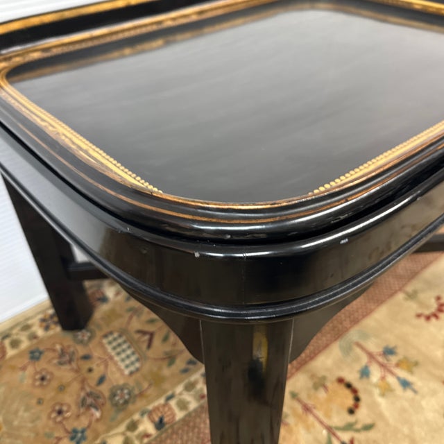 English Black + Gold Tray Table, 19th Century For Sale - Image 11 of 12