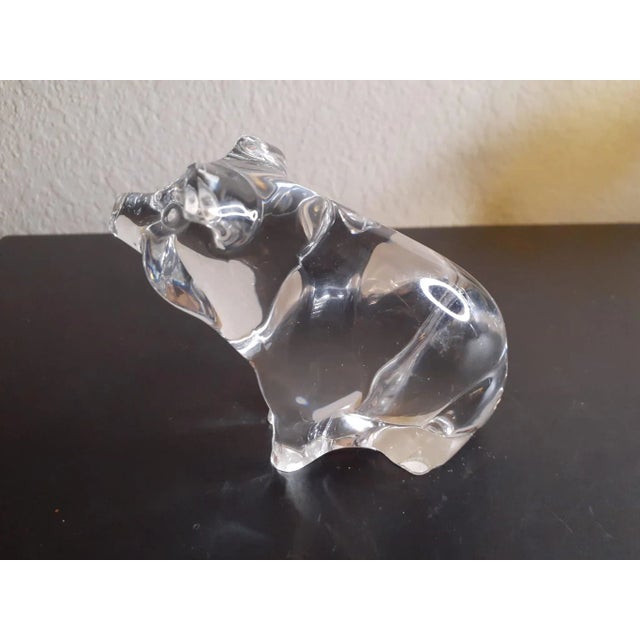 Vintage German Princess House Pets Clear Crystal Pig Figurine For Sale - Image 4 of 5