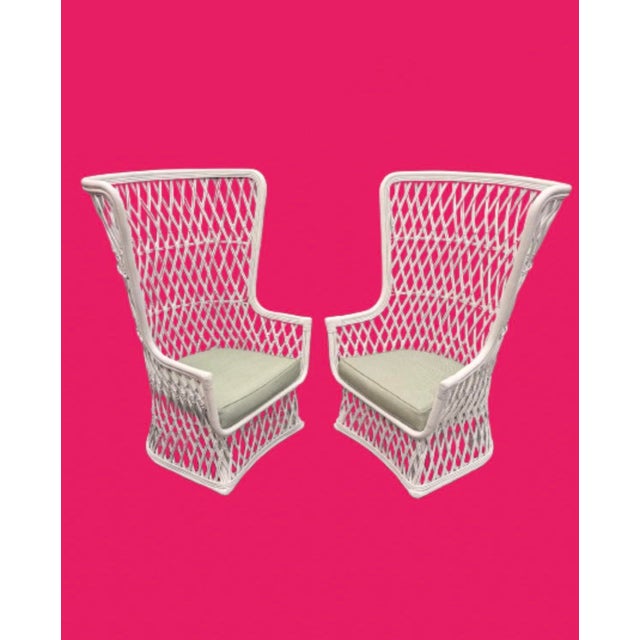 1970s Rattan & Bamboo Peacock Style Chairs From Disney Polynesian Hotel - A Pair For Sale - Image 10 of 11