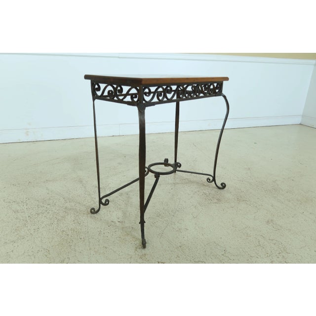 Arts & Crafts Samuel Yellin Style Arts & Crafts Iron Table For Sale - Image 3 of 13