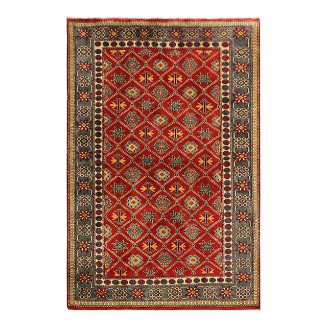 Shabby Chic Shirwan Red/Gray Wool Rug - 4'3''x5'11'' For Sale