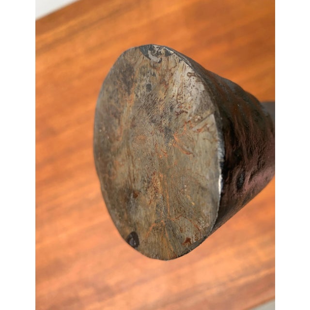 Metal Vintage Brutalist Sculptural Metal Candleholder For Sale - Image 7 of 18