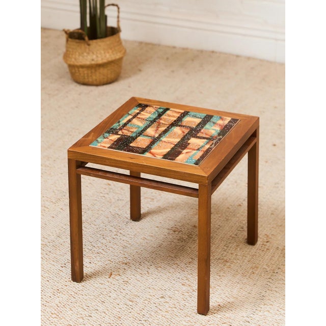 Mid 20th Century Mid 20th Century Brown Saltman Enameled End Table For Sale - Image 5 of 7