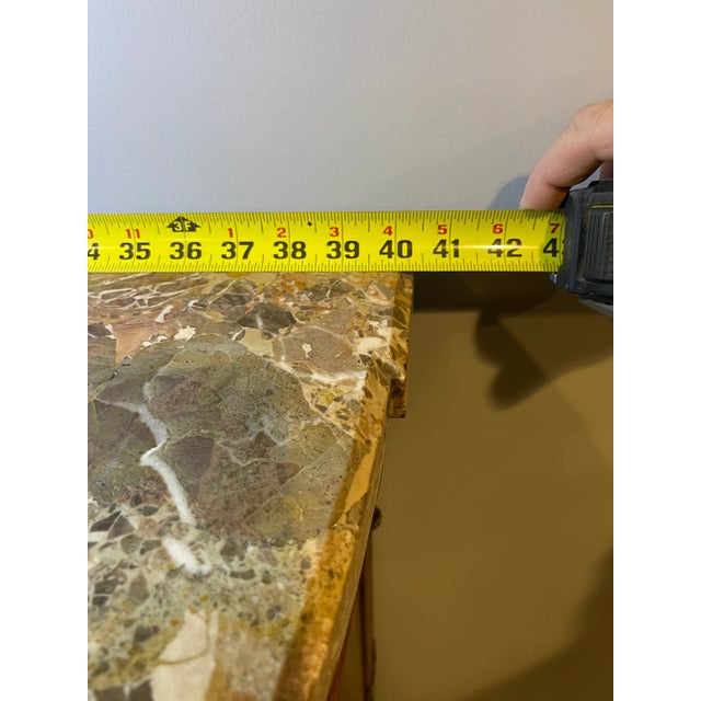 Early 1900s French Louis XV Satinwood Inlaid Marble Top Tall Chest Wardrobe Dresser For Sale - Image 9 of 12