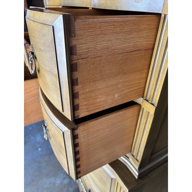 Vintage French Provincial Mahogany High Boy Chest of Drawers / Dresser For Sale - Image 9 of 11