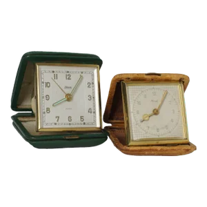 1960s German Folding Alarm Clocks Endura and Kienzle - Set of 2