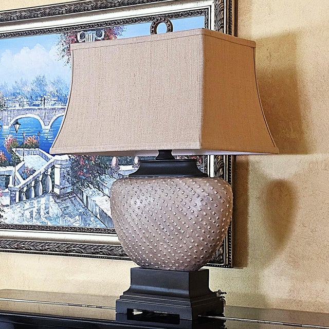 Uttermost Cumberland Pebbled Sandstone Table Lamp | Textured Designer Lighting For Sale - Image 18 of 18
