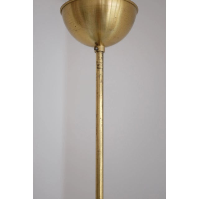 1950s 1950s Brass and Glass Leaf Decorated Pendant For Sale - Image 5 of 8