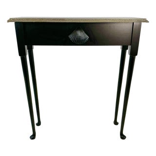 1990s Post Modern Boho Chic Black Thin Style Console Table For Sale