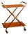 Italian Folding Serving Trolley in Brass with Teak and Glass, 1950s For Sale
