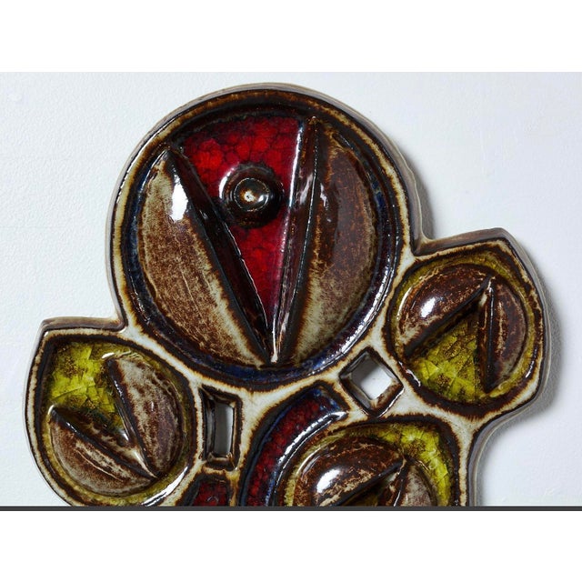 Mid-Century Modern Danish Ceramic Wall Plaque Circa 1960s For Sale - Image 3 of 8