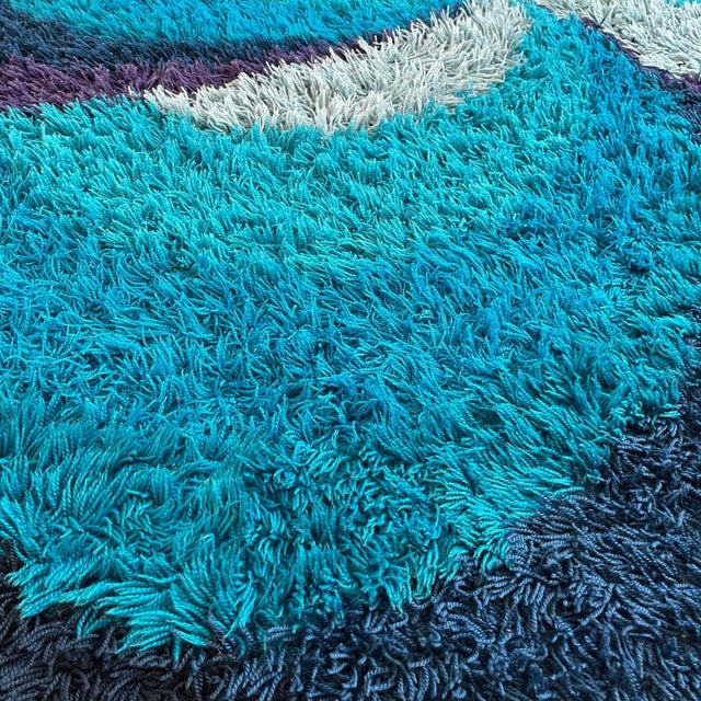 Extra Large Scandinavian High Pile Rya Rug from Ege Taepper, 1970s For Sale - Image 10 of 18