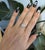 A 1.51-carat oval lab grown diamond takes centre stage in this solid 14K white gold ring, lined with twelve lab grown...