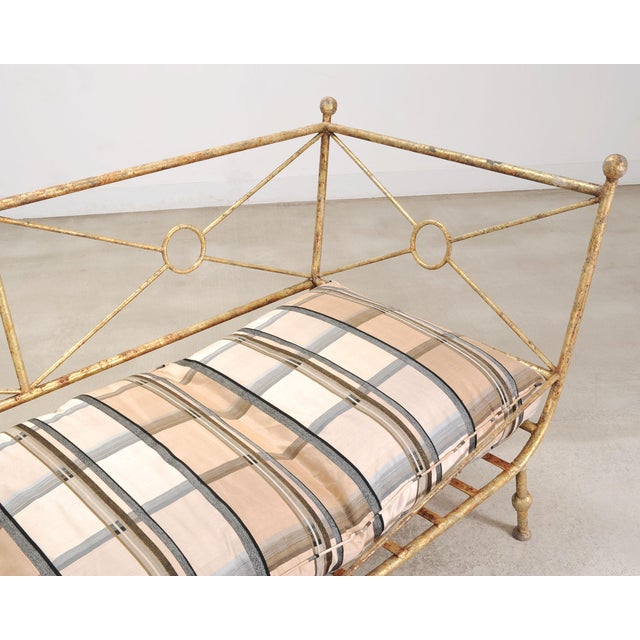 Giacometti Style Neoclassical Gilt Iron Daybed or Sofa 7 Ft For Sale - Image 13 of 18