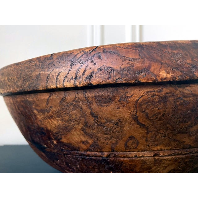 American Large Antique American Burl Bowl For Sale - Image 3 of 17