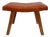 Mid-Century Modern Brutalist Cognac Leather Ottoman, 1960s For Sale